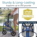 Vive Mobility Lightweight 3-Wheel Walker for Seniors