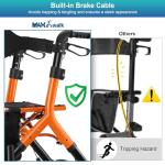 MAXWALK Foldable Rollator Walker for Seniors