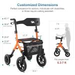 MAXWALK Foldable Rollator Walker for Seniors