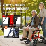 VEVOR 2-in-1 Rollator Walker and Transport Chair
