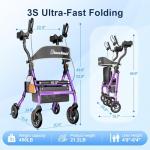 Heavy Duty Rollator Walker for Seniors - 450lb Capacity