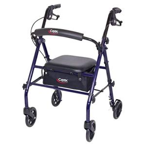 Carex Steel Rollator Walker with Seat and Wheels