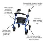 McKesson Rollator Walker with Seat and Wheels
