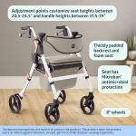 Medline Empower Rollator Walker with Memory Foam Seat