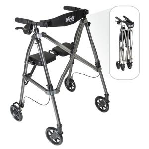 Lightweight Folding Rollator Walker with Seat for Seniors