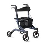 Foldable Aluminum Rollator with Backrest, Navy