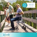 Lightweight Folding Rollator Walker with Seat for Seniors