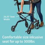 Foldable Aluminum Rollator with Backrest, Navy