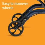 Foldable Aluminum Rollator with Backrest, Navy