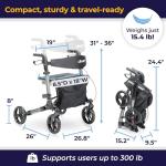 Lightweight Compact Folding Rollator for Seniors