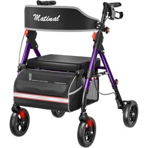 Rollator Walker with Seat for Seniors - Purple