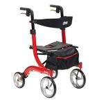 Drive Medical Nitro Euro-Style 4-Wheel Walker, Red