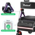 Rollator Walker with Seat for Seniors - Purple