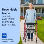 Lightweight Pink Zebra Rollator Walker for Seniors