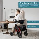 ELENKER 2-in-1 Rollator Walker and Transport Chair
