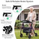 Rollator Walker with Seat for Seniors - Purple