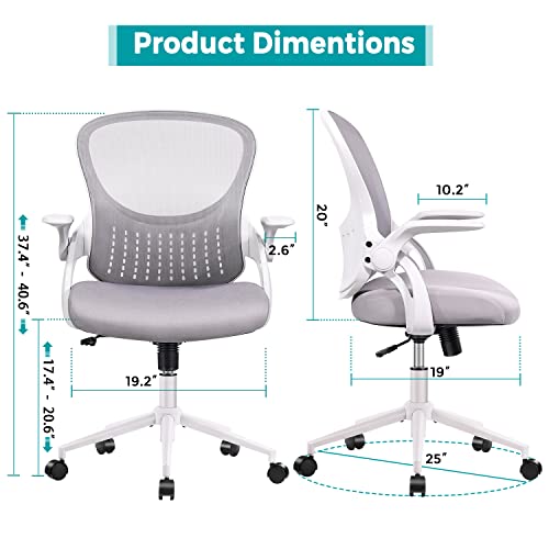 Ergonomic Mid-Back Mesh Office Chair, Gray