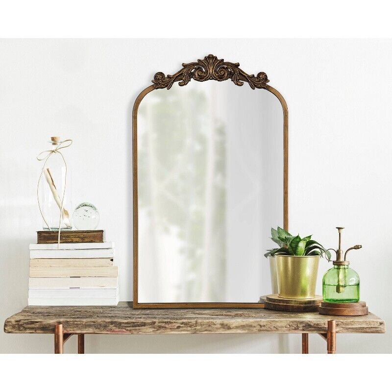 Gold Arch Mirror, Baroque Inspired Wall Decor