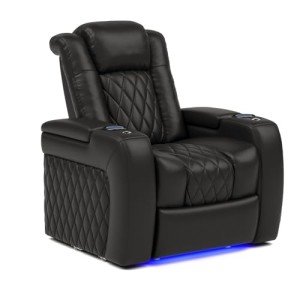 Italian Leather Power Recliner with Lumbar & Head Support