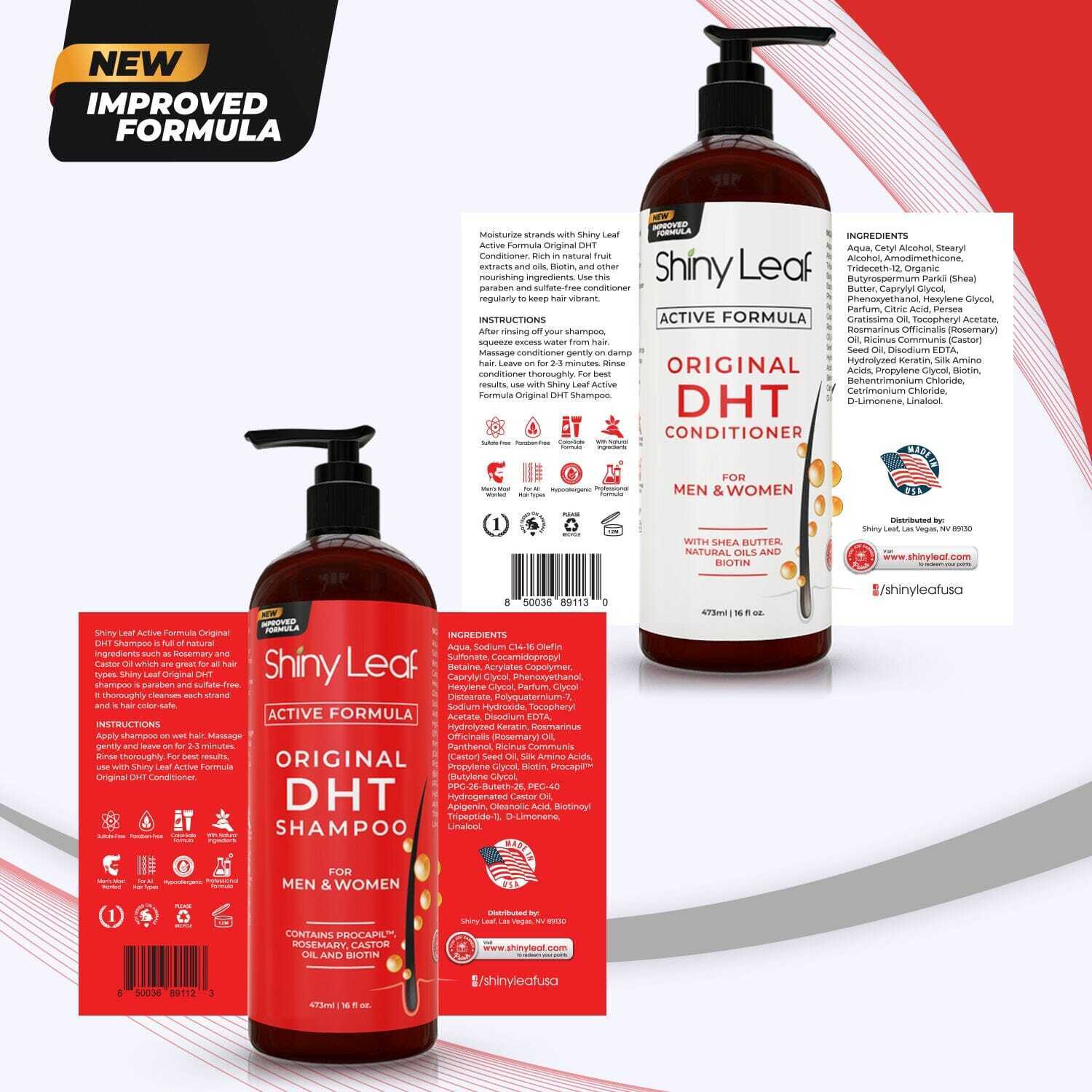 DHT Blocker Shampoo & Conditioner Set with Biotin