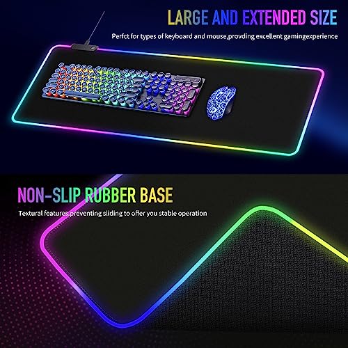 RGB Gaming Mouse Pad with 15 Light Modes