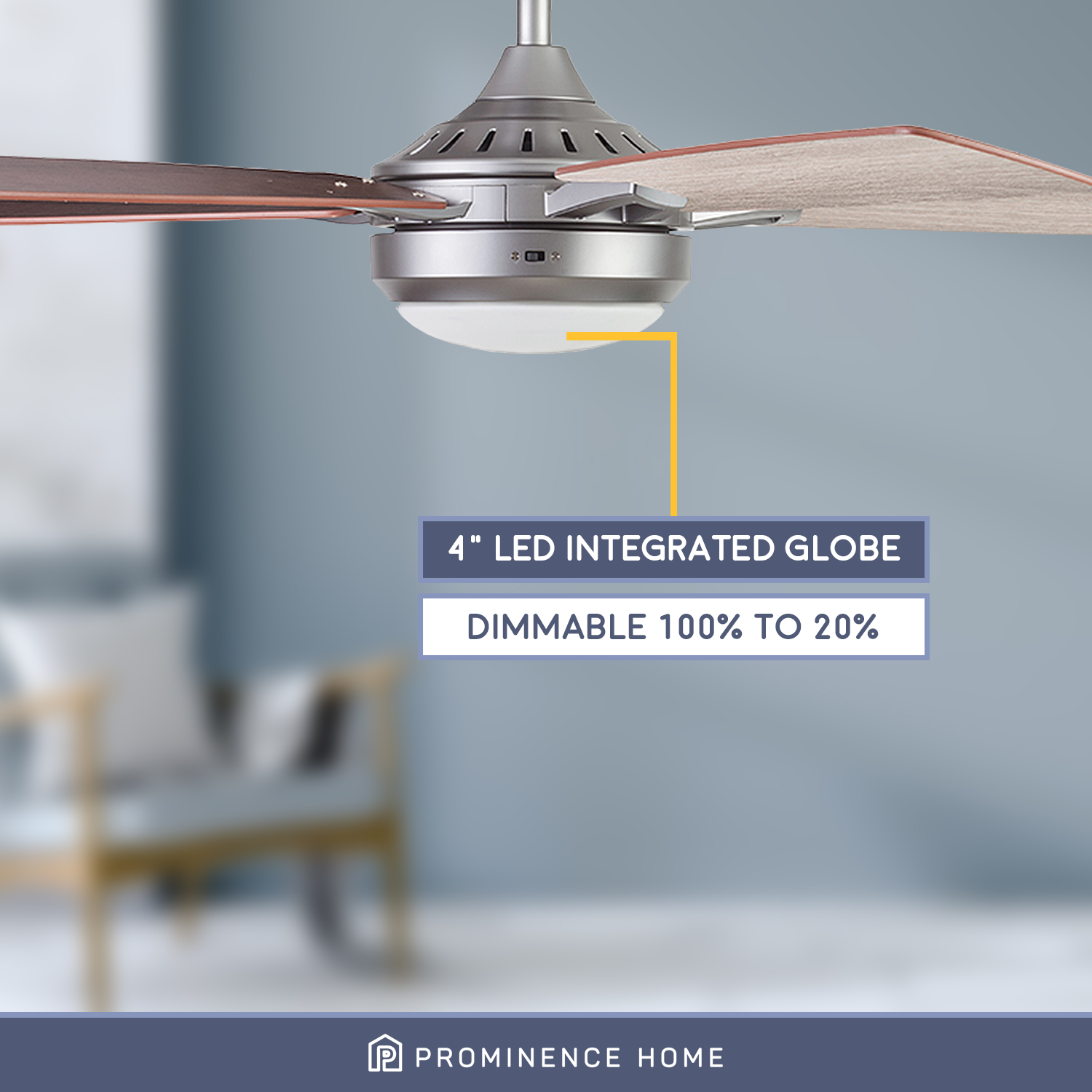 Smart 52" Ceiling Fan with Light & Remote