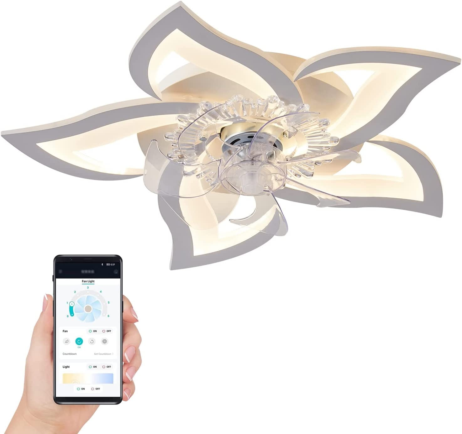 Smart Ceiling Fan with Lights and Remote