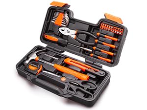 39-Piece Tool Set with Plastic Toolbox Case