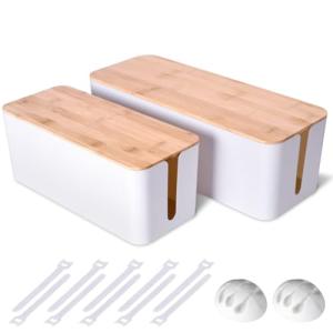 2 Pack Wooden Style Cable Management Box