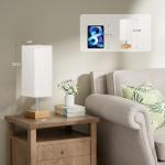 Wood Grain Table Lamp with Fabric Shade