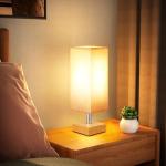 Wood Grain Table Lamp with Fabric Shade