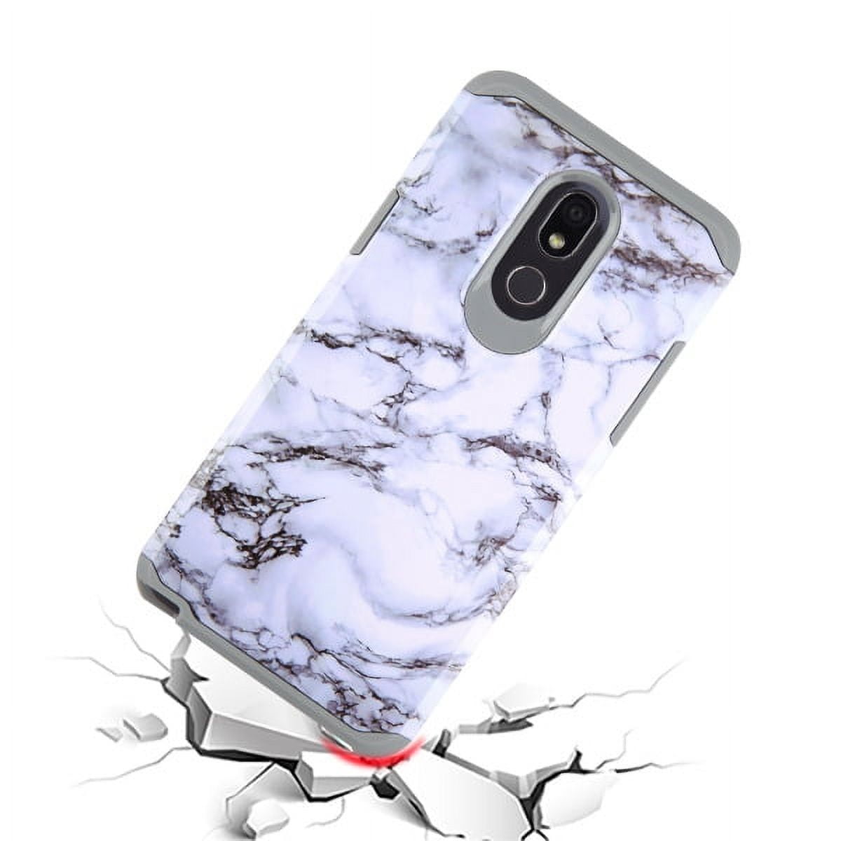 White Marble Stone LG Stylo 5 Shockproof Case