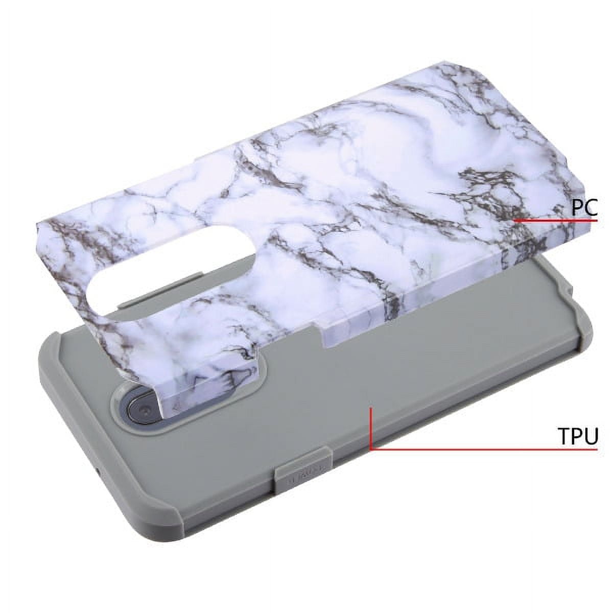 White Marble Stone LG Stylo 5 Shockproof Case