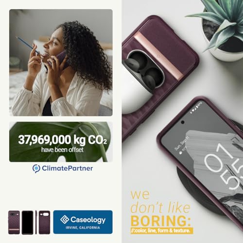 Caseology Parallax Ergonomic Google Pixel 8 5G Case - Burgandy