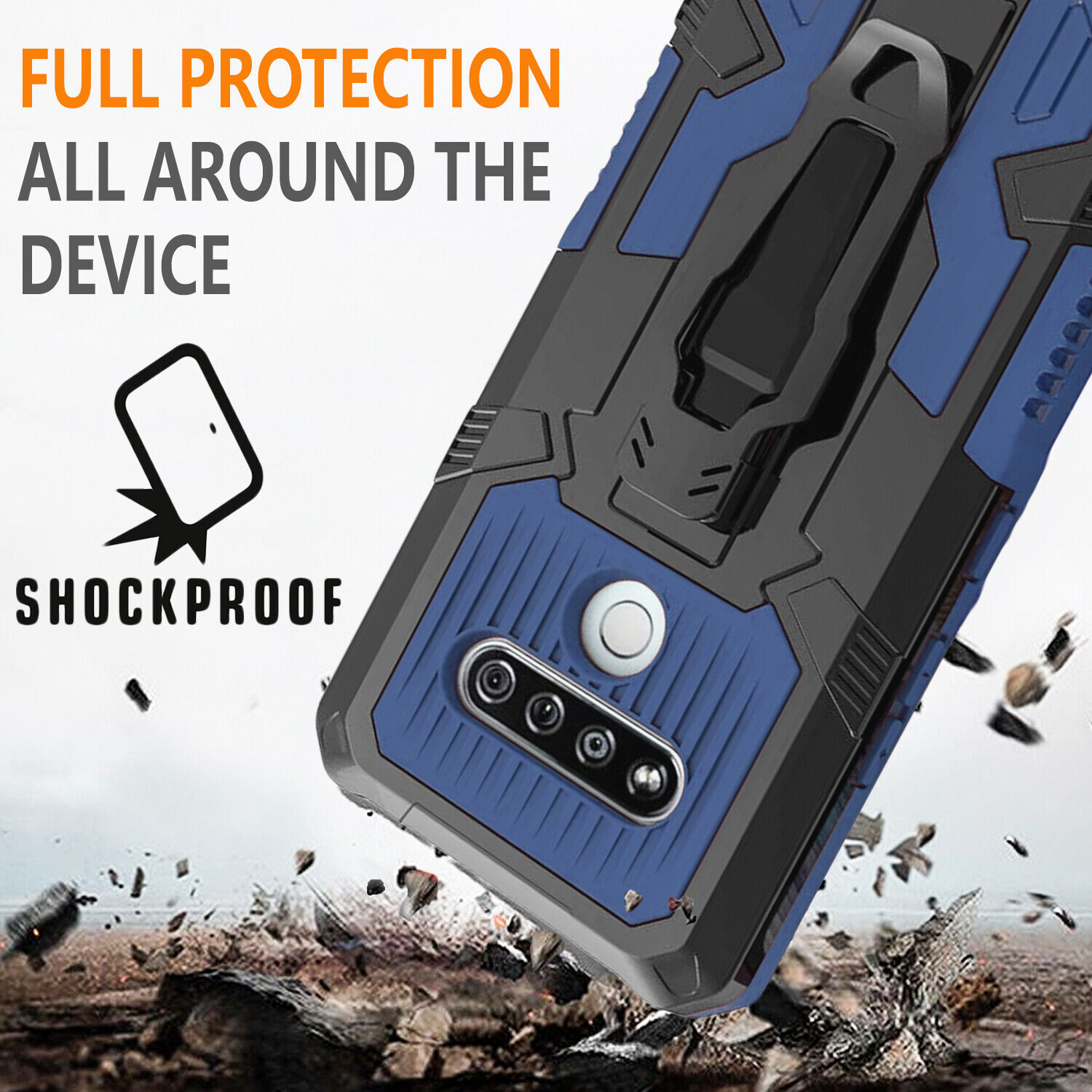 LG Stylo 6 Phone Case with Kickstand & Glass Protector