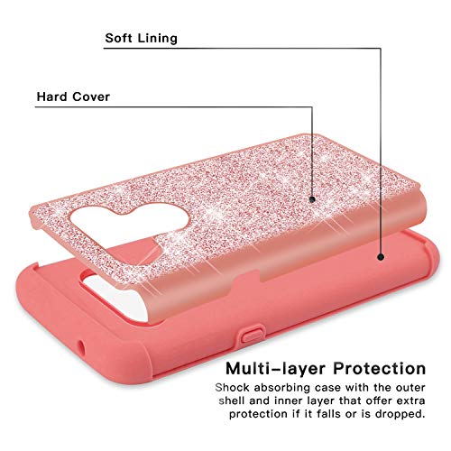 Rose Gold Glitter Case for LG K51/Q51/Reflect