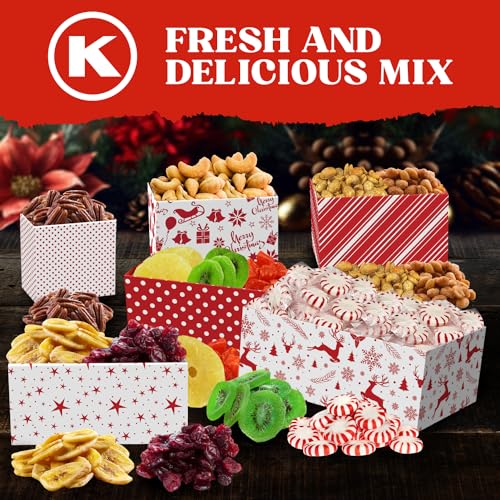 Christmas Gourmet Gift Basket Tower with Nuts & Fruits