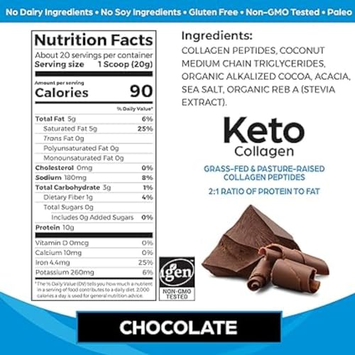 Orgain Chocolate Collagen Powder, 0.88 lbs