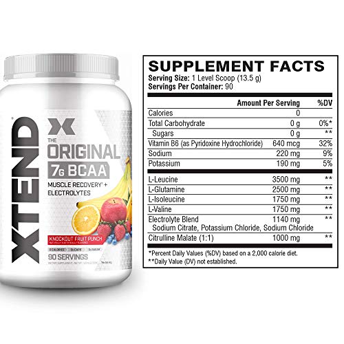 Xtend BCAA 7G, Knockout Fruit Punch, 2.68 lb