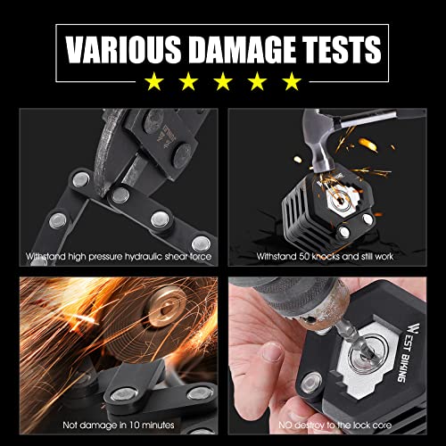 West Biking Folding Bike Lock (Orange)