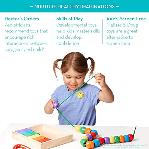Melissa & Doug Wooden Lacing Beads Set