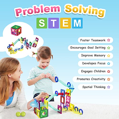 Magnetic Marble Run Toy, 45pcs, STEAM Educational