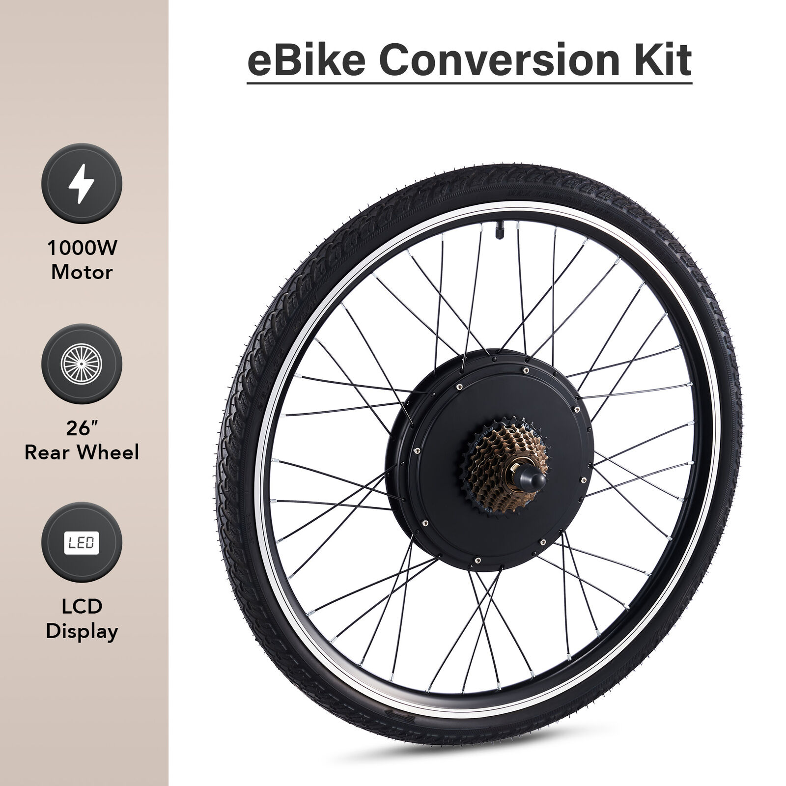 48V 1000W eBike Conversion Kit for 26" Wheels