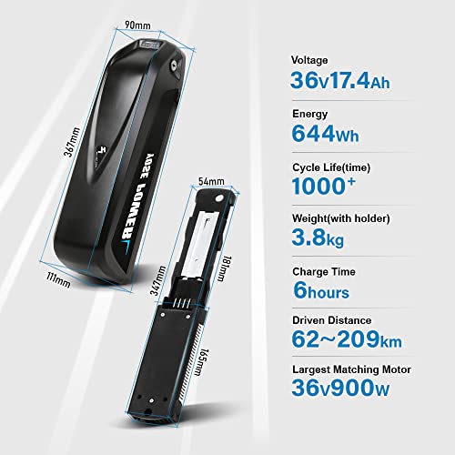 Yose Power 36V 17.4Ah Ebike Battery