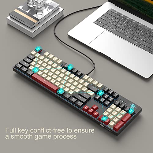 MageGee MK-Armor Gaming Keyboard - LED Backlit, Red Switches