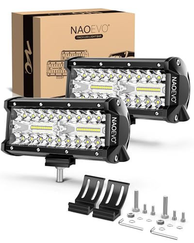 NAOEVO 7 Inch 240W LED Light Bar - 2 Pack