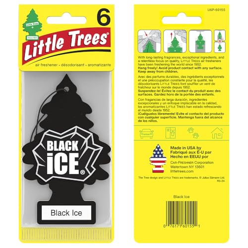 LITTLE TREES Black Ice Car Air Fresheners - 24 Pack