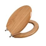 Elongated High Gloss Oak Wood Toilet Seat