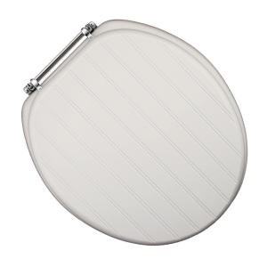 Deluxe Molded Wood Toilet Seat with Chrome Hinges