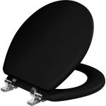 Slow Close Black Enameled Wood Toilet Seat